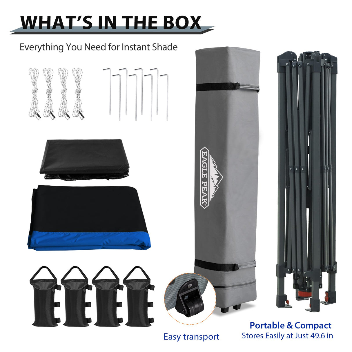 13x13 Straight Leg Pop Up Canopy Tent with 169 sqft of Shade - Eagle Peak Custom Canopy Tent