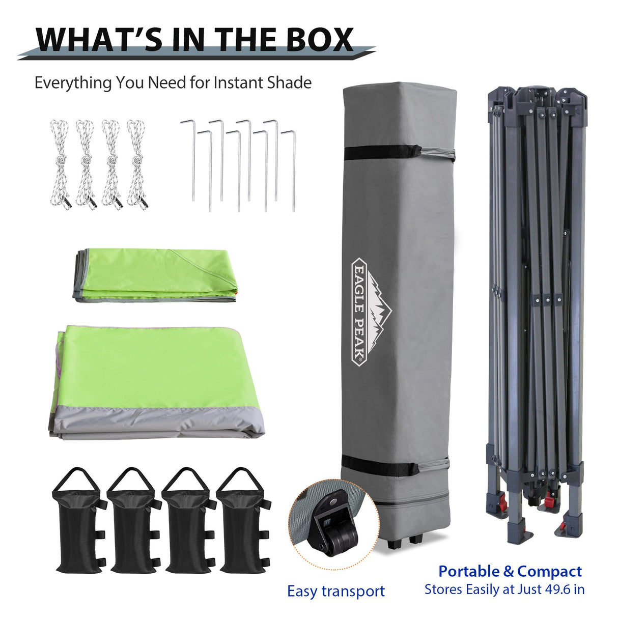 13x13 Straight Leg Pop Up Canopy Tent with 169 sqft of Shade - Eagle Peak Custom Canopy Tent