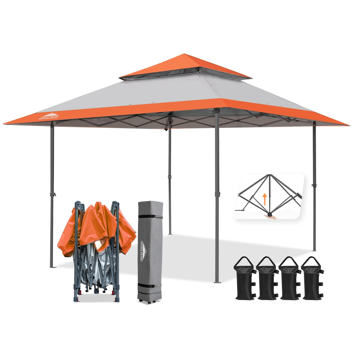 13x13 Straight Leg Pop Up Canopy Tent with 169 sqft of Shade - Eagle Peak Custom Canopy Tent