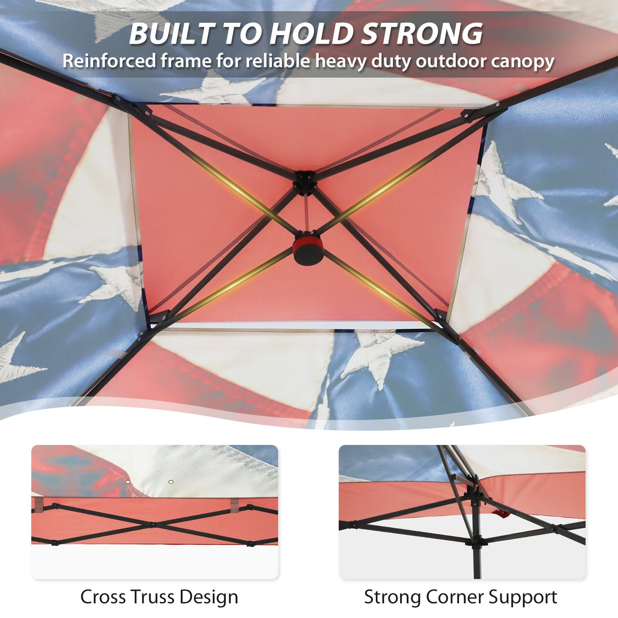 13x13 Straight Leg Pop Up Canopy Tent with 169 sqft of Shade - Eagle Peak