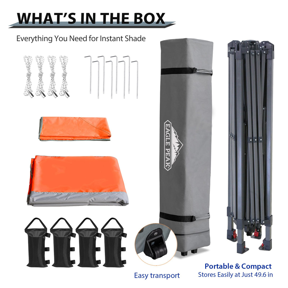 13x13 Straight Leg Pop Up Canopy Tent with 169 sqft of Shade - Eagle Peak Custom Canopy Tent