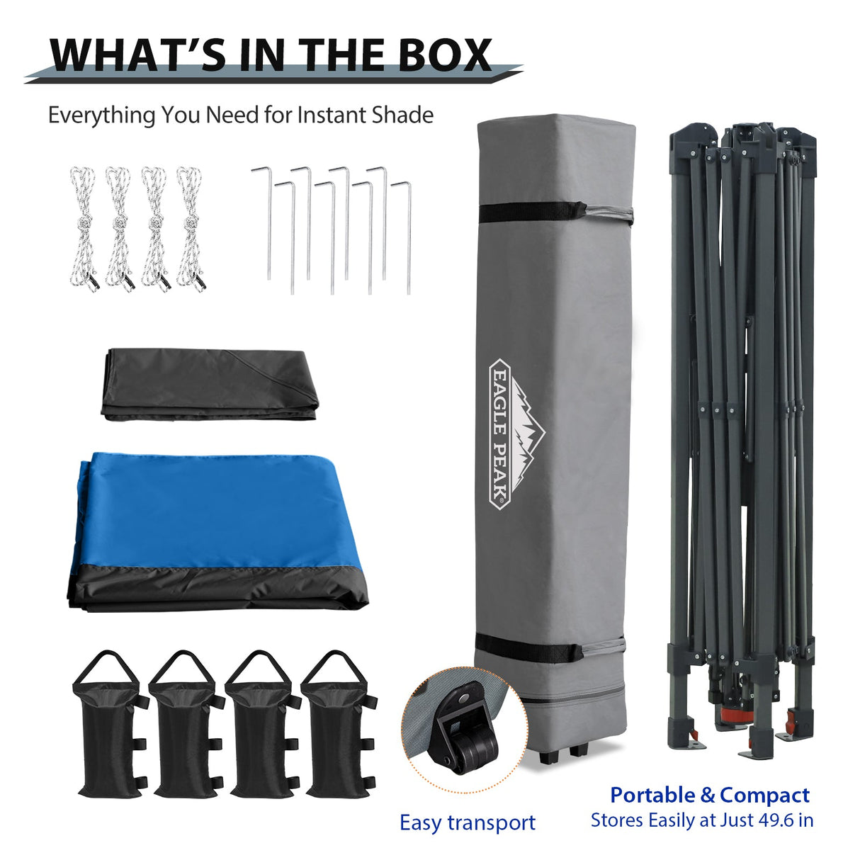 13x13 Straight Leg Pop Up Canopy Tent with 169 sqft of Shade - Eagle Peak Custom Canopy Tent