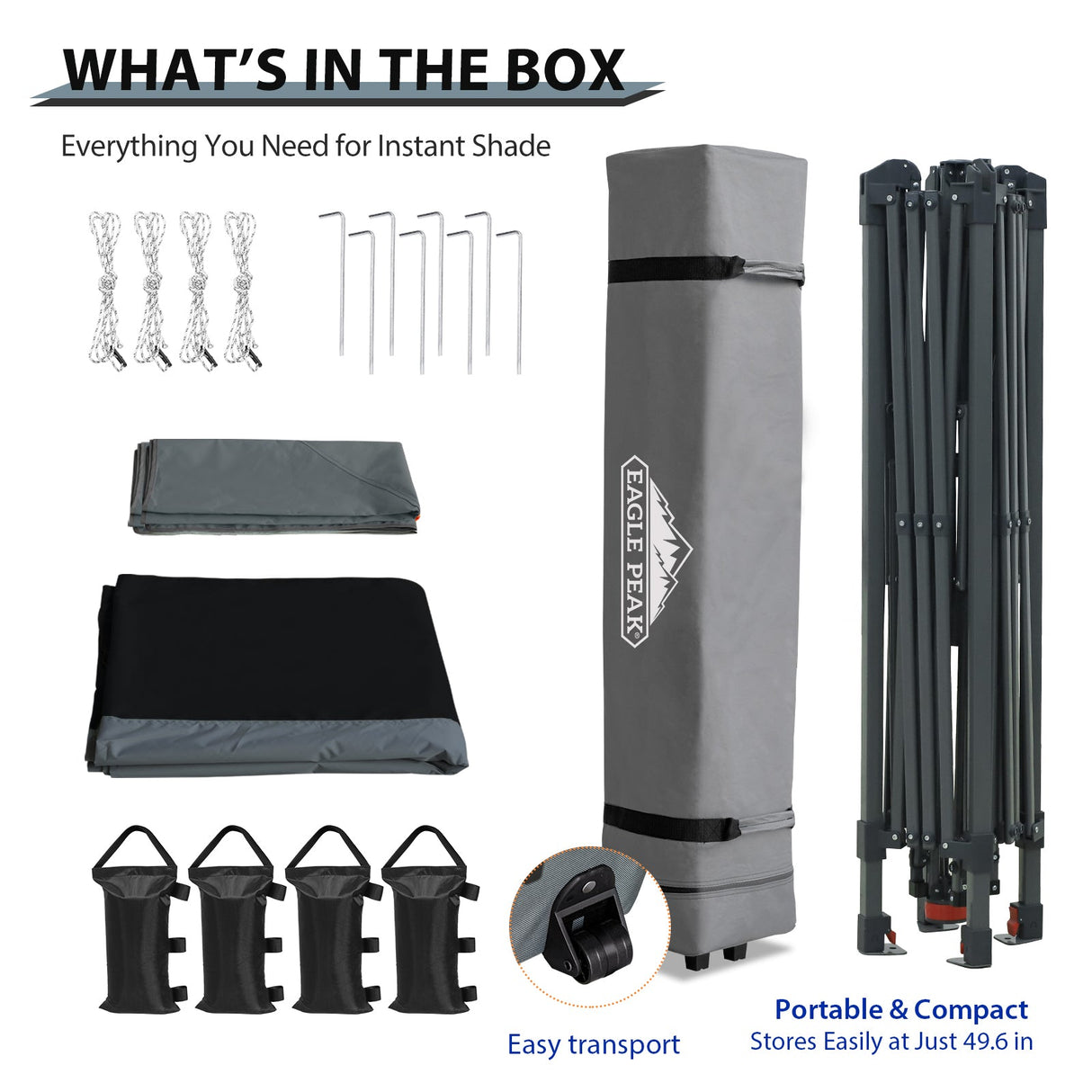 13x13 Straight Leg Pop Up Canopy Tent with 169 sqft of Shade - Eagle Peak Custom Canopy Tent