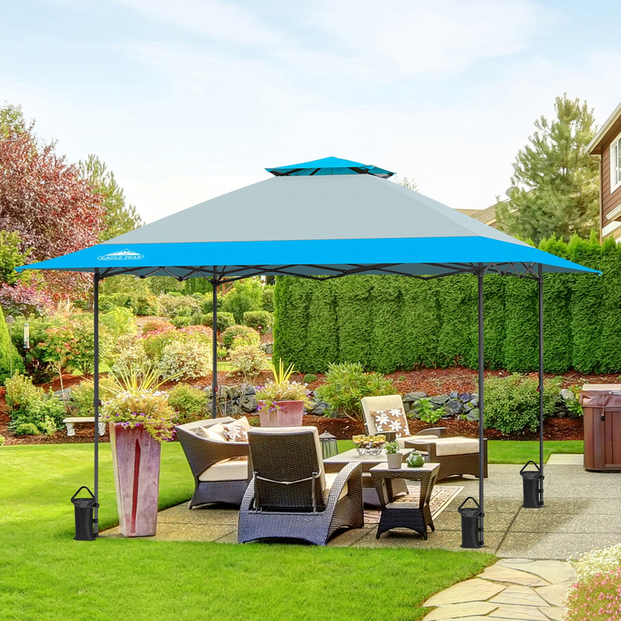 13x13 Straight Leg Pop Up Canopy Tent with 169 sqft of Shade - Eagle Peak Custom Canopy Tent