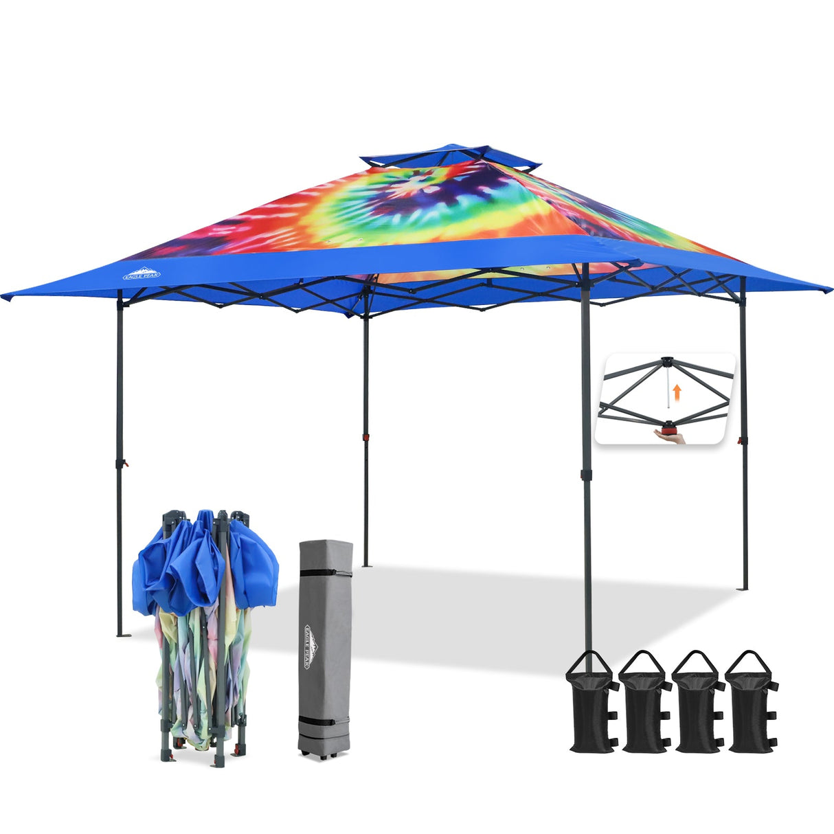 13x13 Straight Leg Pop Up Canopy Tent with 169 sqft of Shade - Eagle Peak