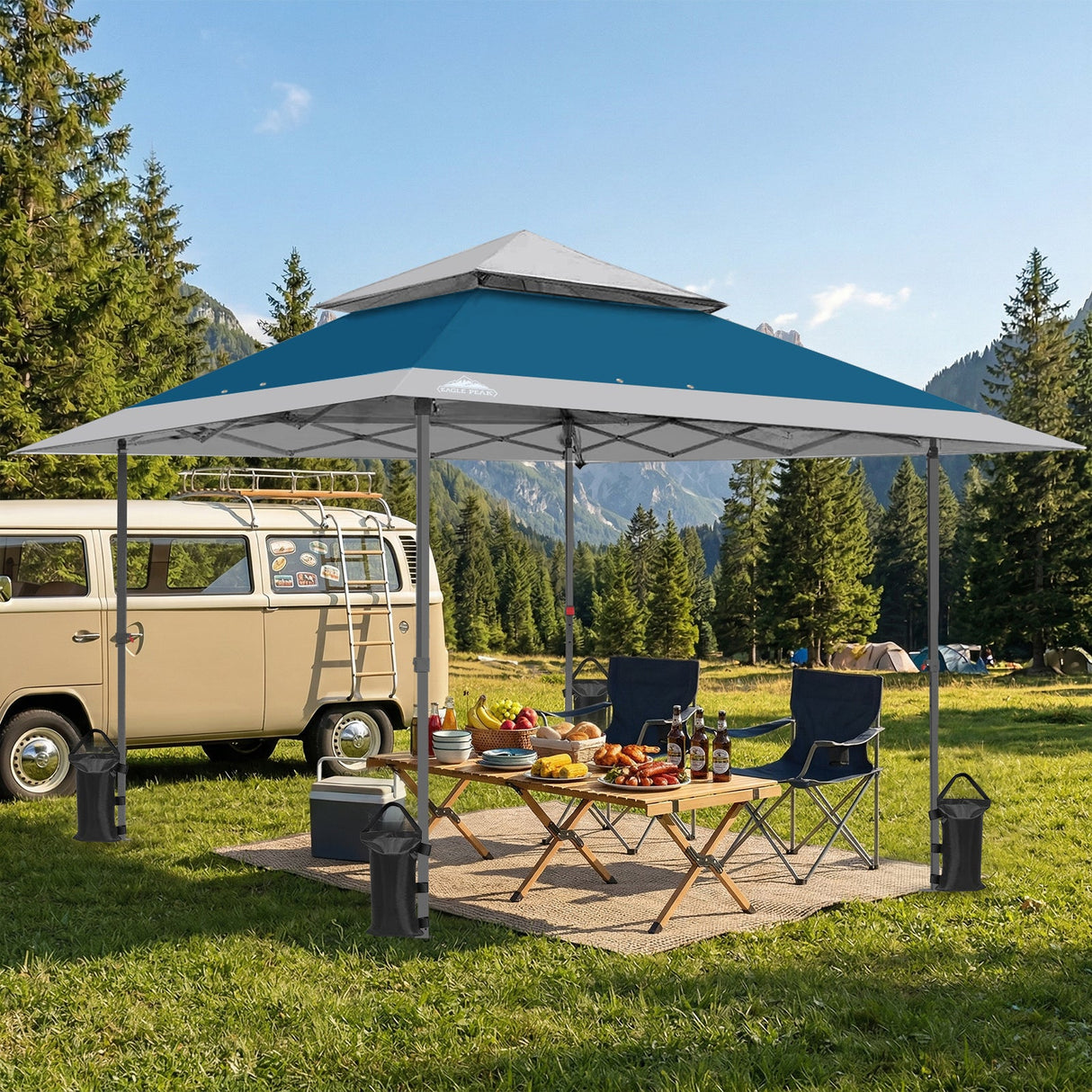 13x13 Straight Leg Pop Up Canopy Tent with 169 sqft of Shade - Eagle Peak Custom Canopy Tent