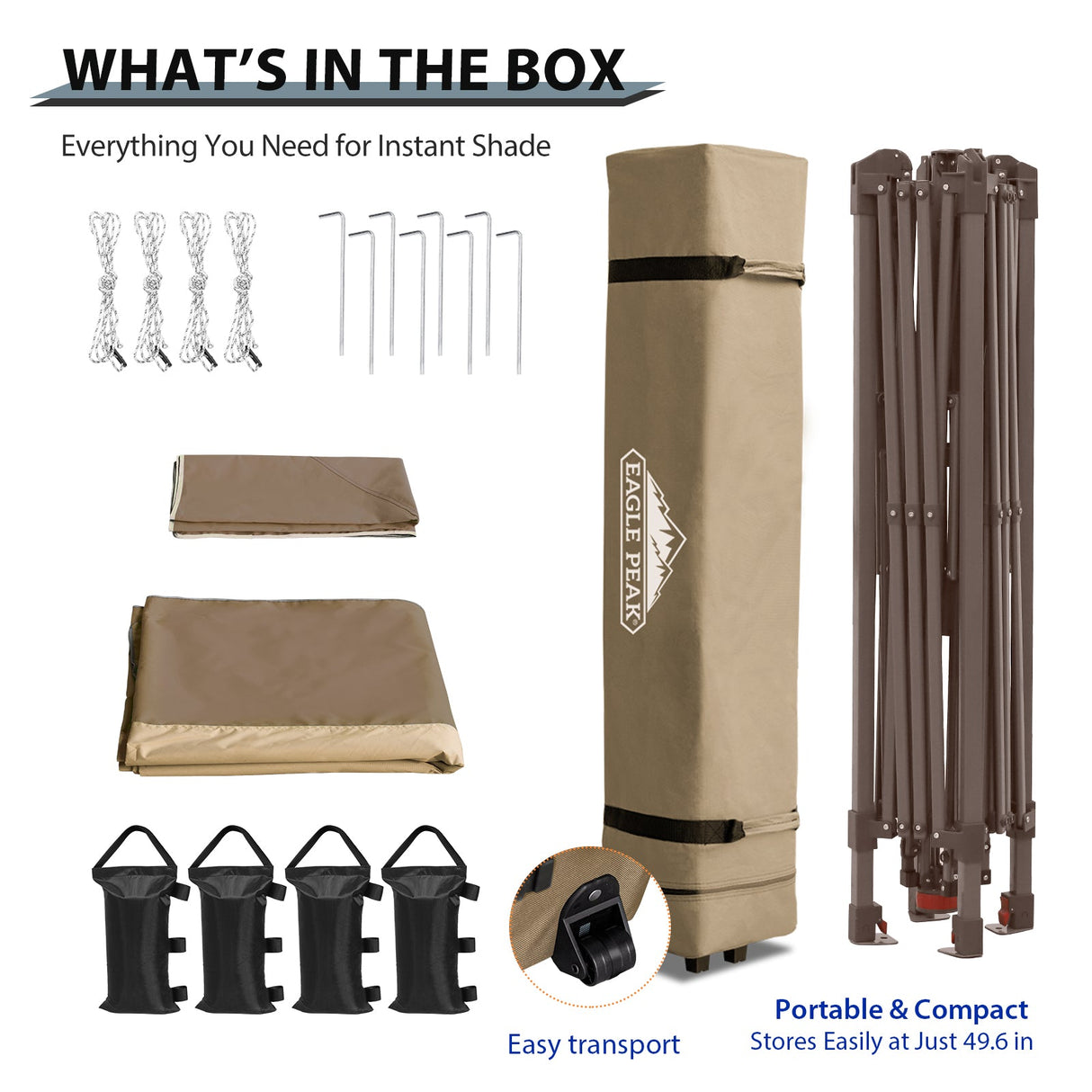 13x13 Straight Leg Pop Up Canopy Tent with 169 sqft of Shade - Eagle Peak Custom Canopy Tent