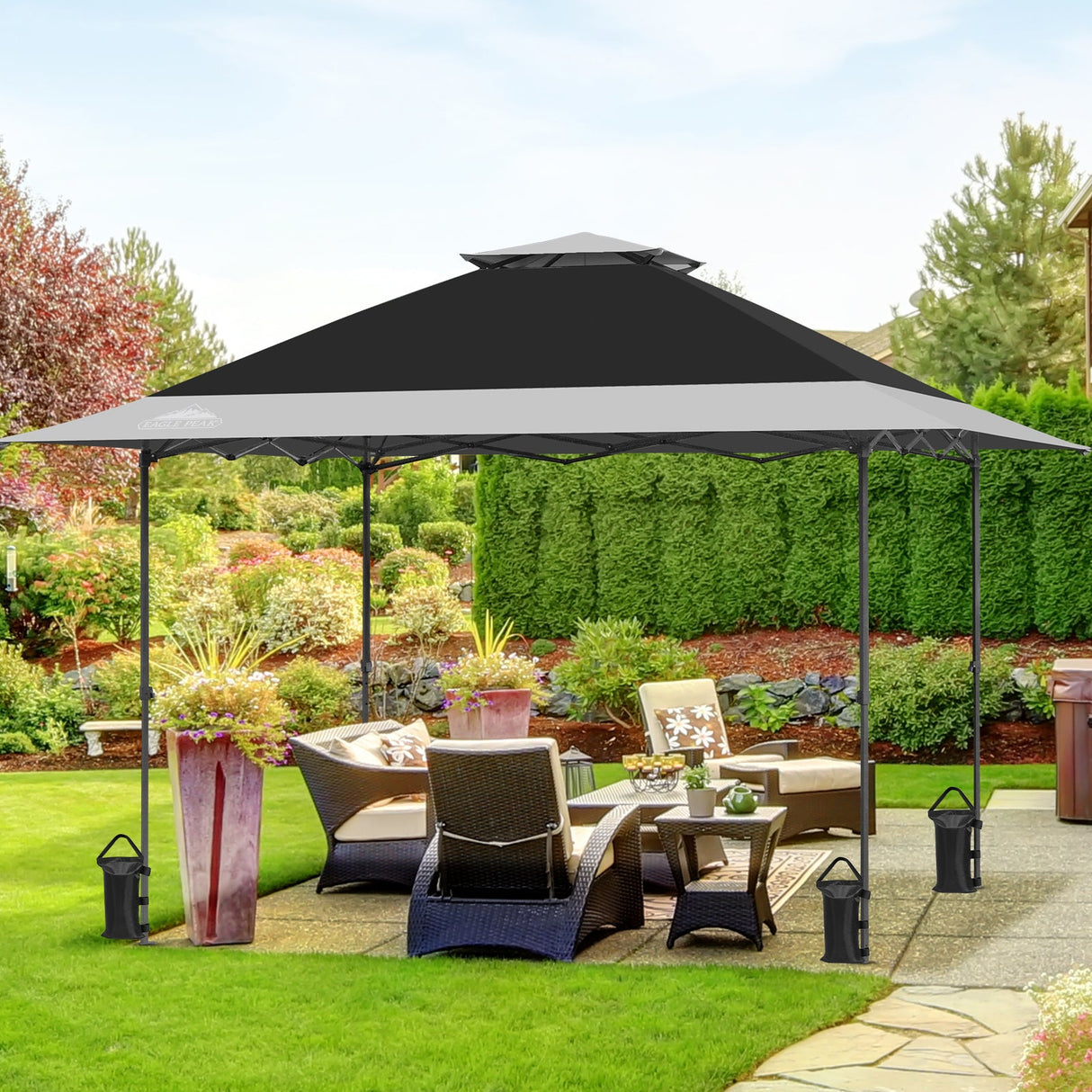 13x13 Straight Leg Pop Up Canopy Tent with 169 sqft of Shade - Eagle Peak Custom Canopy Tent