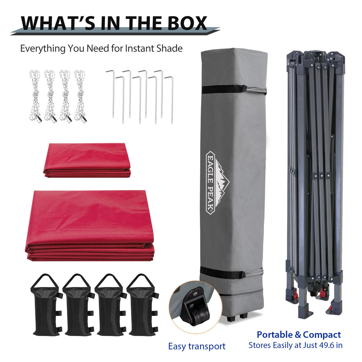 13x13 Straight Leg Pop Up Canopy Tent with 169 sqft of Shade - Eagle Peak Custom Canopy Tent