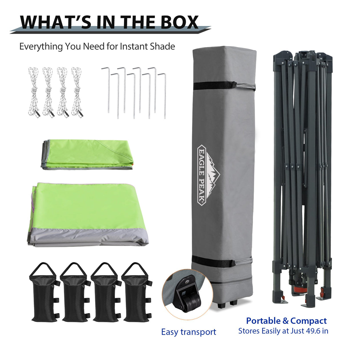 13x13 Straight Leg Pop Up Canopy Tent with 169 sqft of Shade - Eagle Peak Custom Canopy Tent