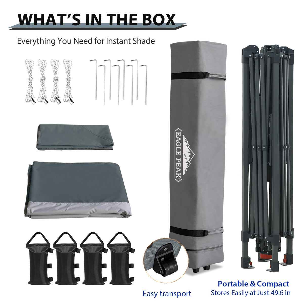 13x13 Straight Leg Pop Up Canopy Tent with 169 sqft of Shade - Eagle Peak Custom Canopy Tent