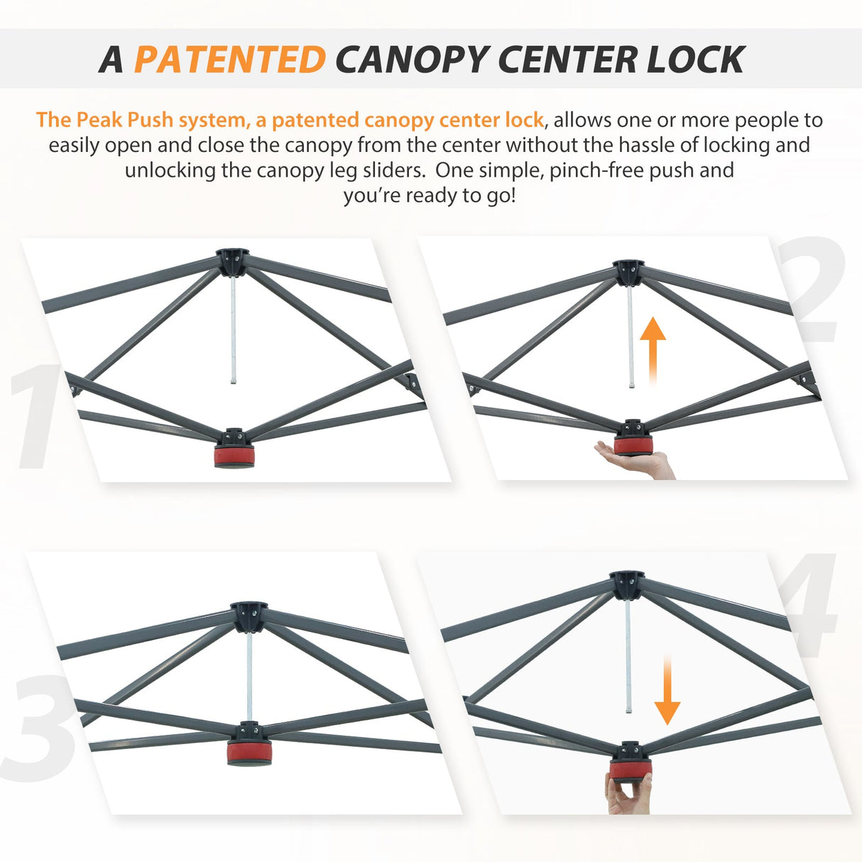 13x13 Straight Leg Pop Up Canopy Tent with 169 sqft of Shade - Eagle Peak