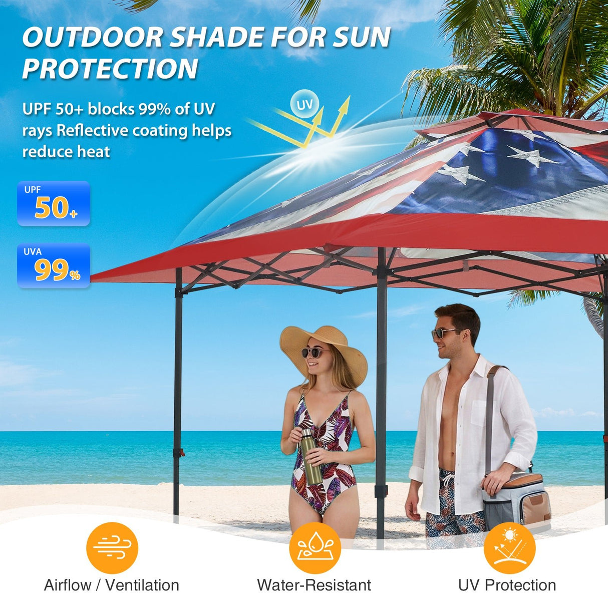 13x13 Straight Leg Pop Up Canopy Tent with 169 sqft of Shade - Eagle Peak