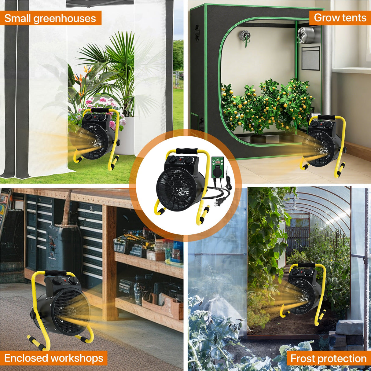 1500W Greenhouse Heater w/thermostat - Eagle Peak Custom Canopy Tent