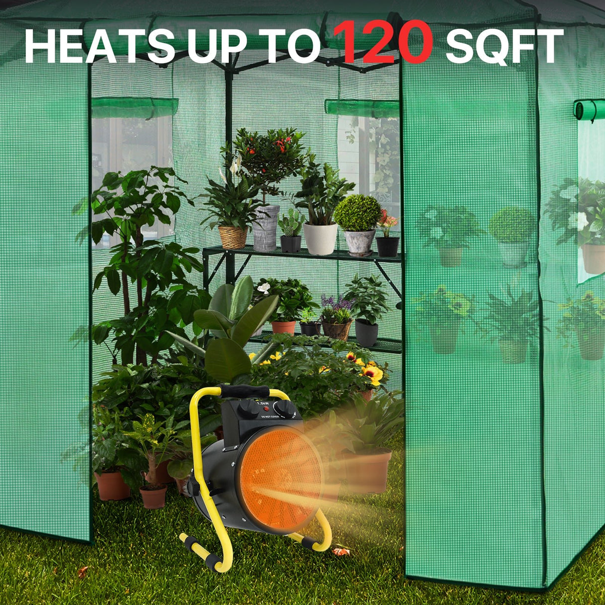 1500W Greenhouse Heater w/thermostat - Eagle Peak Custom Canopy Tent