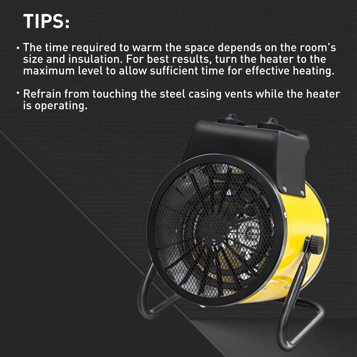 1500W Outdoor Heater with Thermostat, Yellow - Eagle Peak Custom Canopy Tent