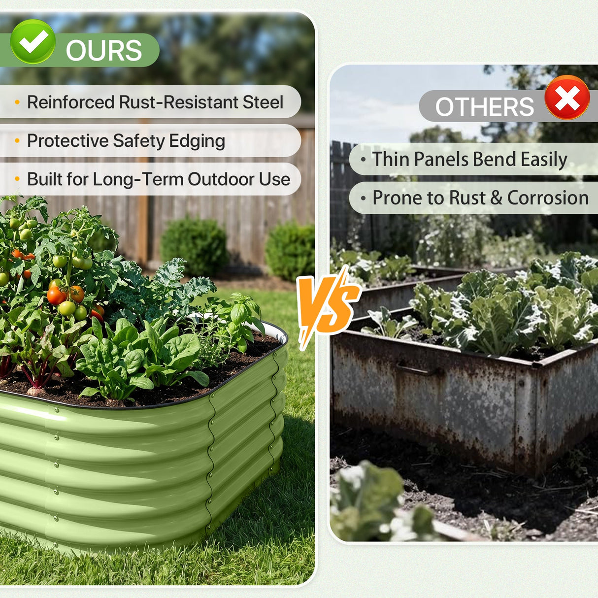 17'' Tall Outdoor Raised Garden Bed Planter - Eagle Peak®