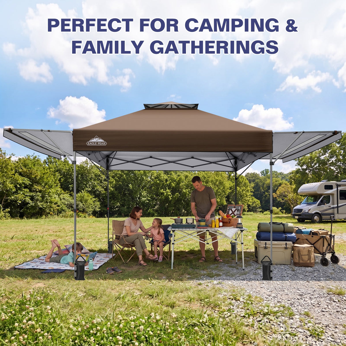 17x10 Pop up Gazebo Canopy Tent, Dual Awnings - Eagle Peak®