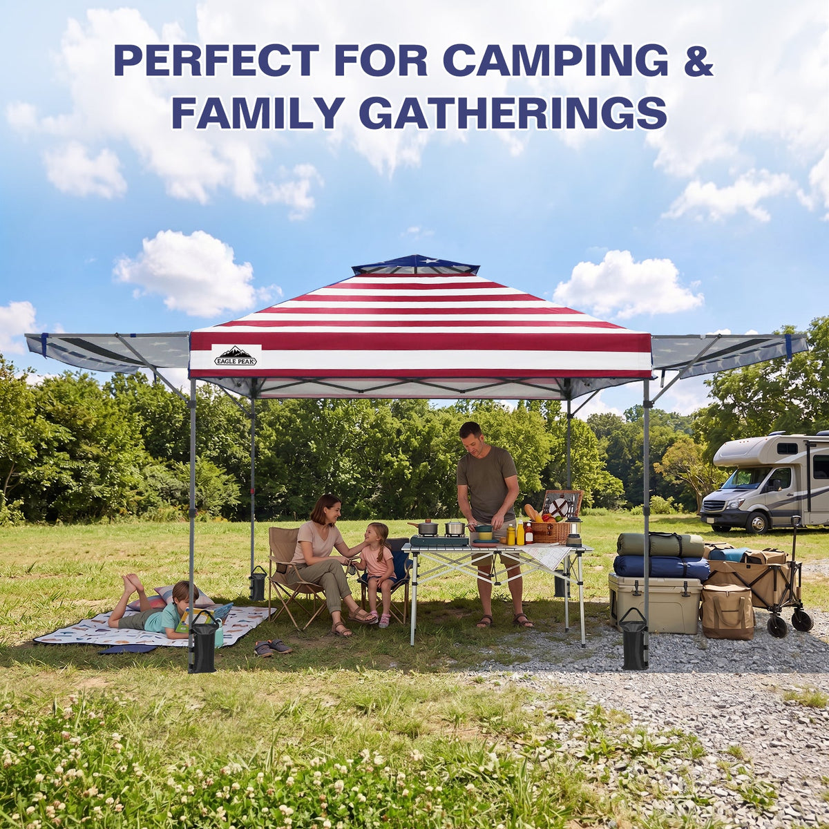 17x10 Pop up Gazebo Canopy Tent, Dual Awnings - Eagle Peak®