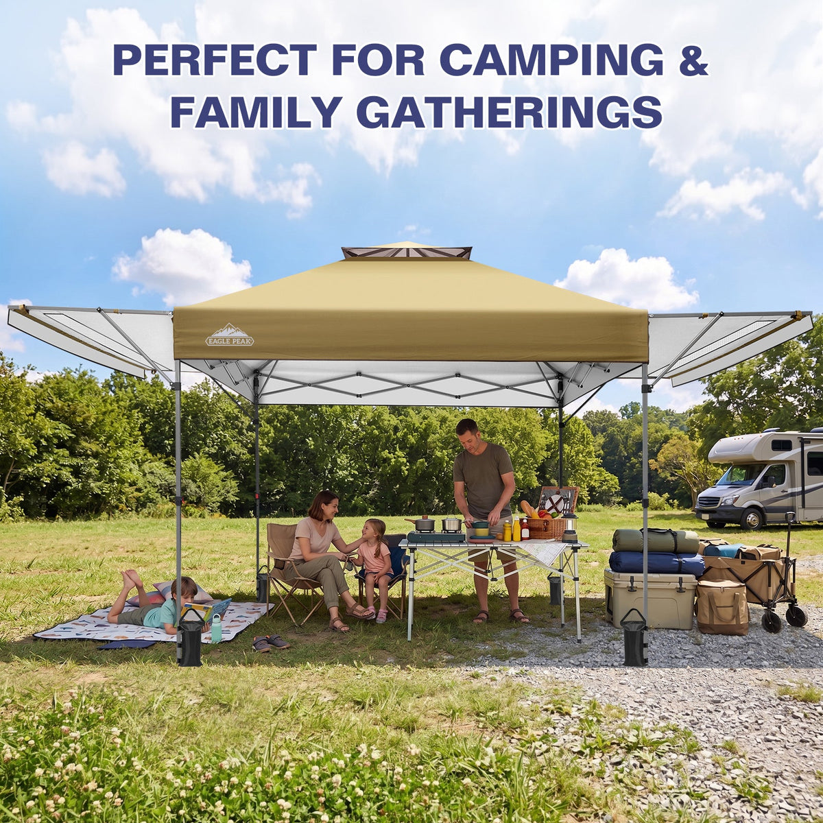17x10 Pop up Gazebo Canopy Tent, Dual Awnings - Eagle Peak®