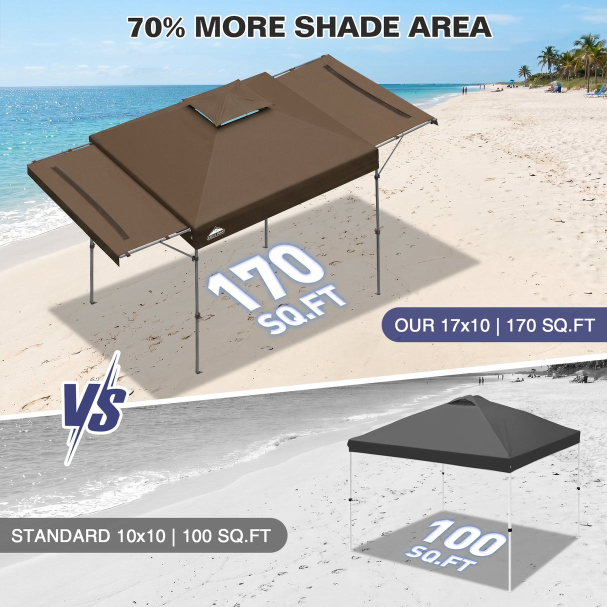 17x10 Pop up Gazebo Canopy Tent Outdoor Instant Canopy Shelter - Eagle Peak®