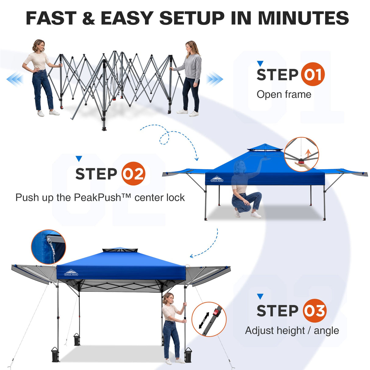 17x10 Pop up Gazebo Canopy Tent Outdoor Instant Canopy Shelter - Eagle Peak®