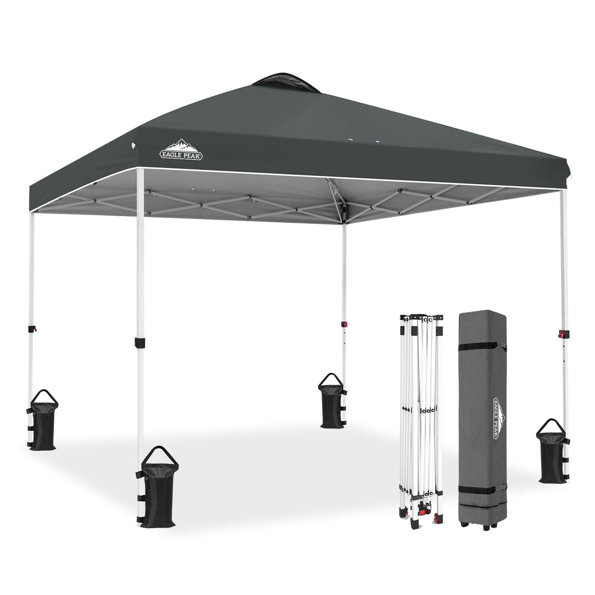 Easy Setup Straight Leg 10x10 Pop Up Canopy Tent w/ 100 sqft of Shade
