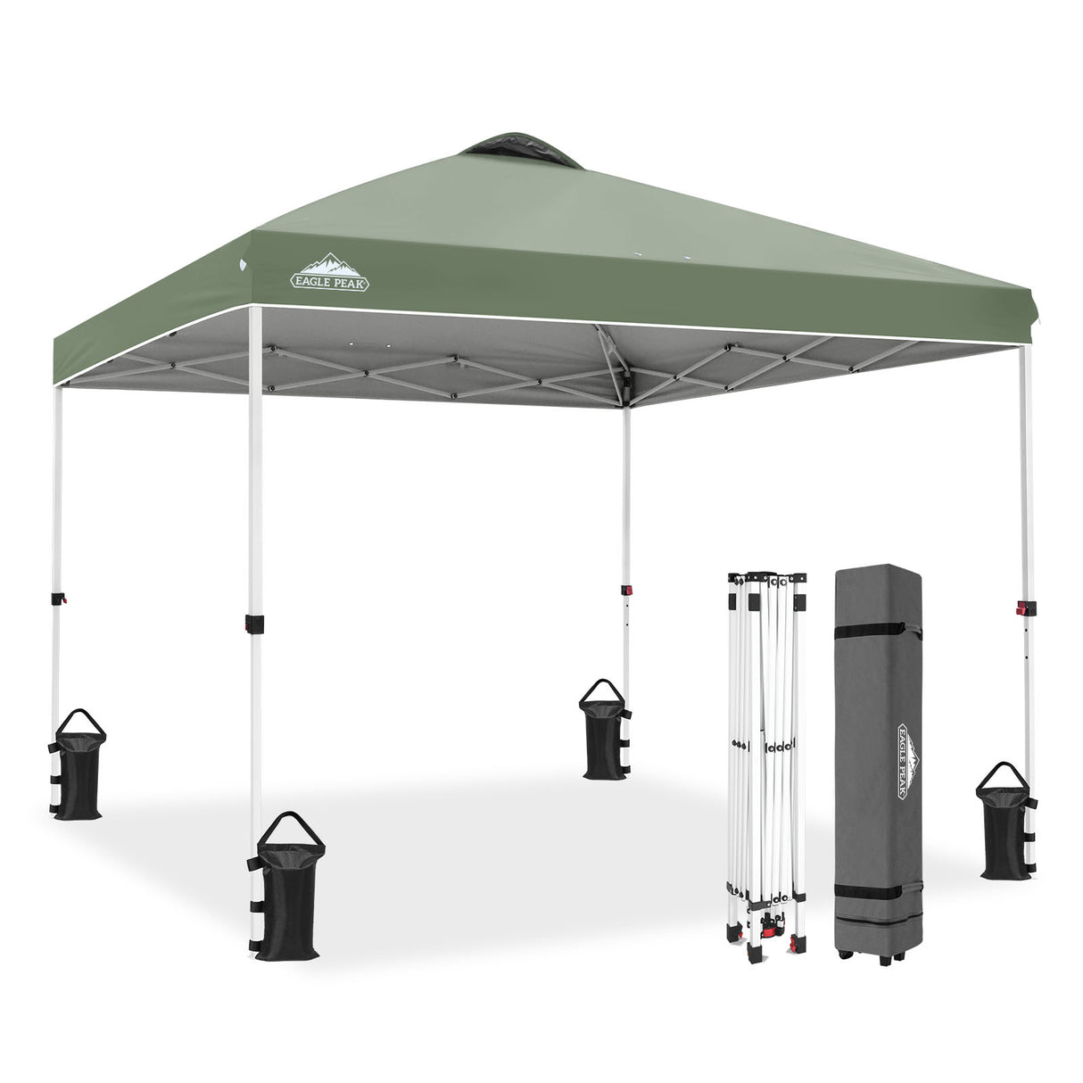 Easy Setup Straight Leg 10x10 Pop Up Canopy Tent w/ 100 sqft of Shade