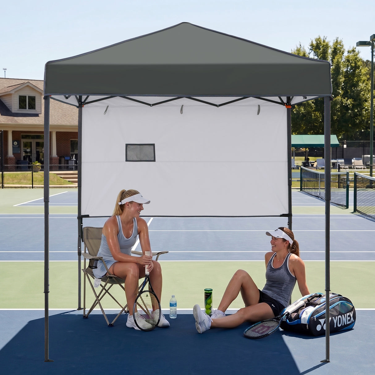 6x4 ft Instant Pop Up Canopy with Adjustable Sun Wall
