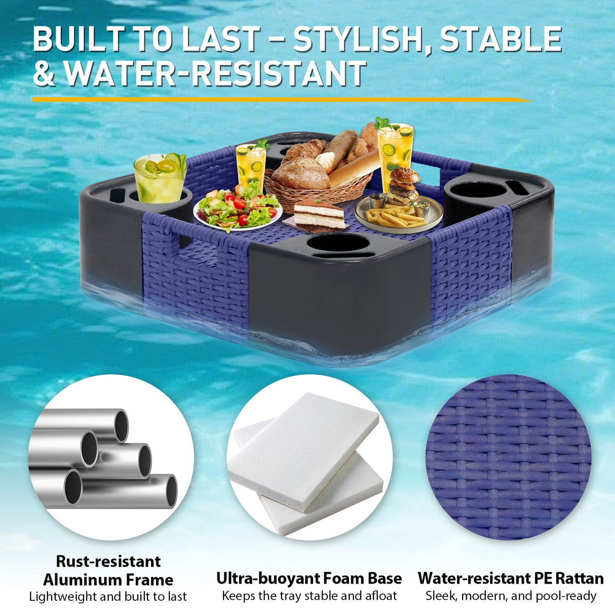 24”x24” Square/35”x24” Rectangular Floating Tray for Pool and Hot Tub - Eagle Peak Custom Canopy Tent