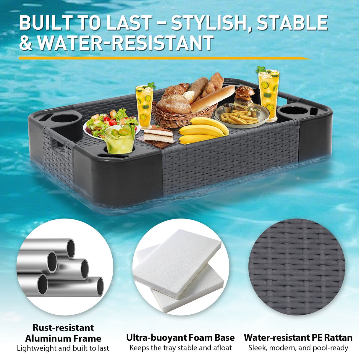 24”x24” Square/35”x24” Rectangular Floating Tray for Pool and Hot Tub - Eagle Peak Custom Canopy Tent