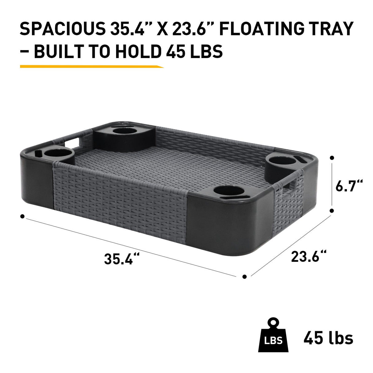 24”x24” Square/35”x24” Rectangular Floating Tray for Pool and Hot Tub - Eagle Peak Custom Canopy Tent