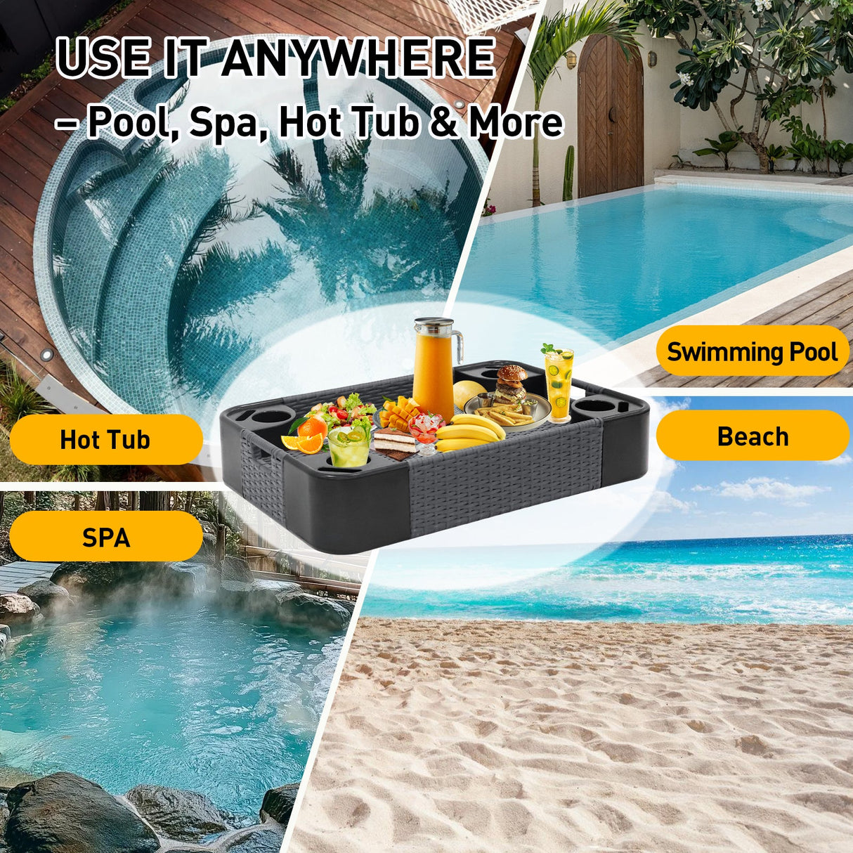 24”x24” Square/35”x24” Rectangular Floating Tray for Pool and Hot Tub - Eagle Peak Custom Canopy Tent