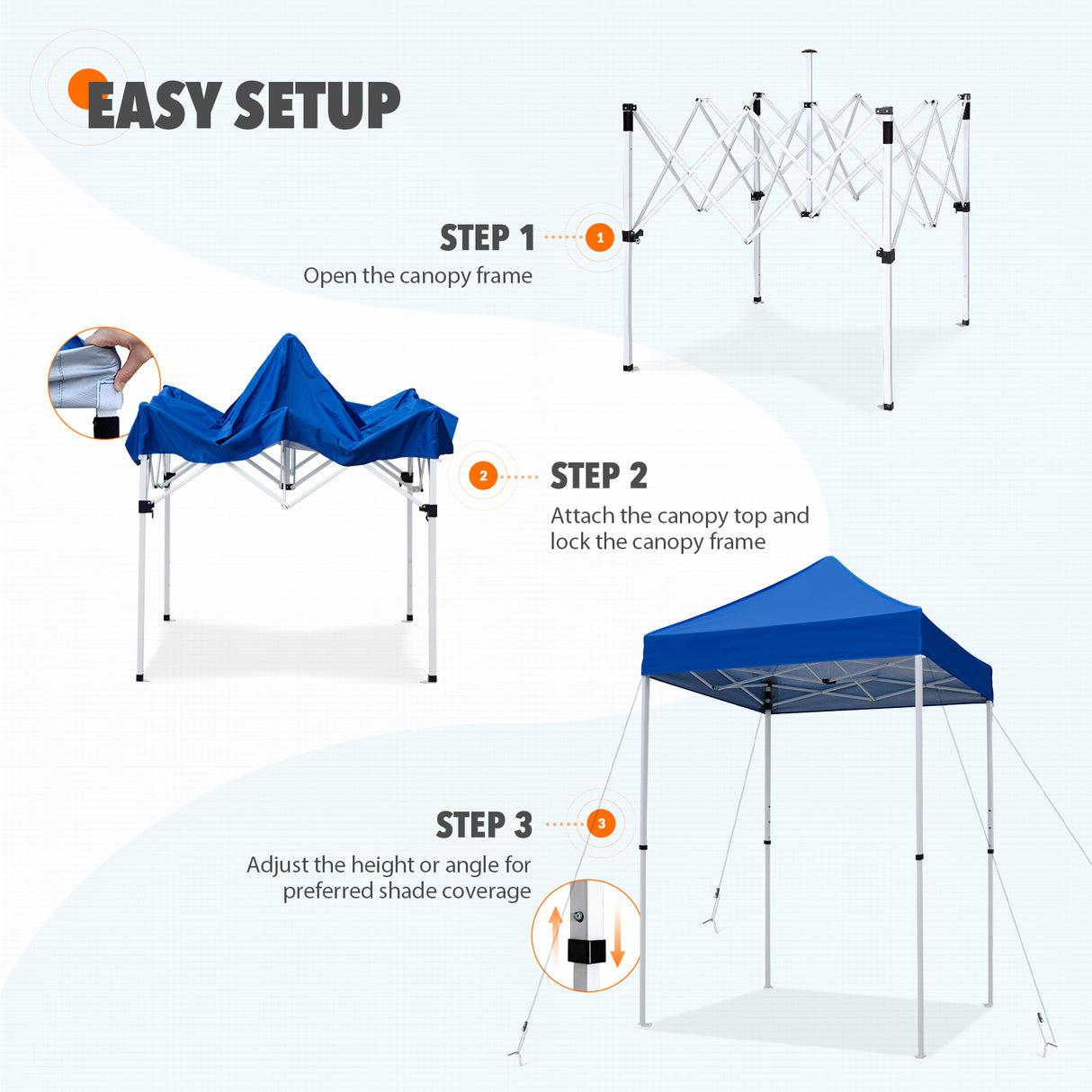 5x5 Pop Up Canopy Tent Instant Straight Leg Outdoor Canopy Easy Set-up