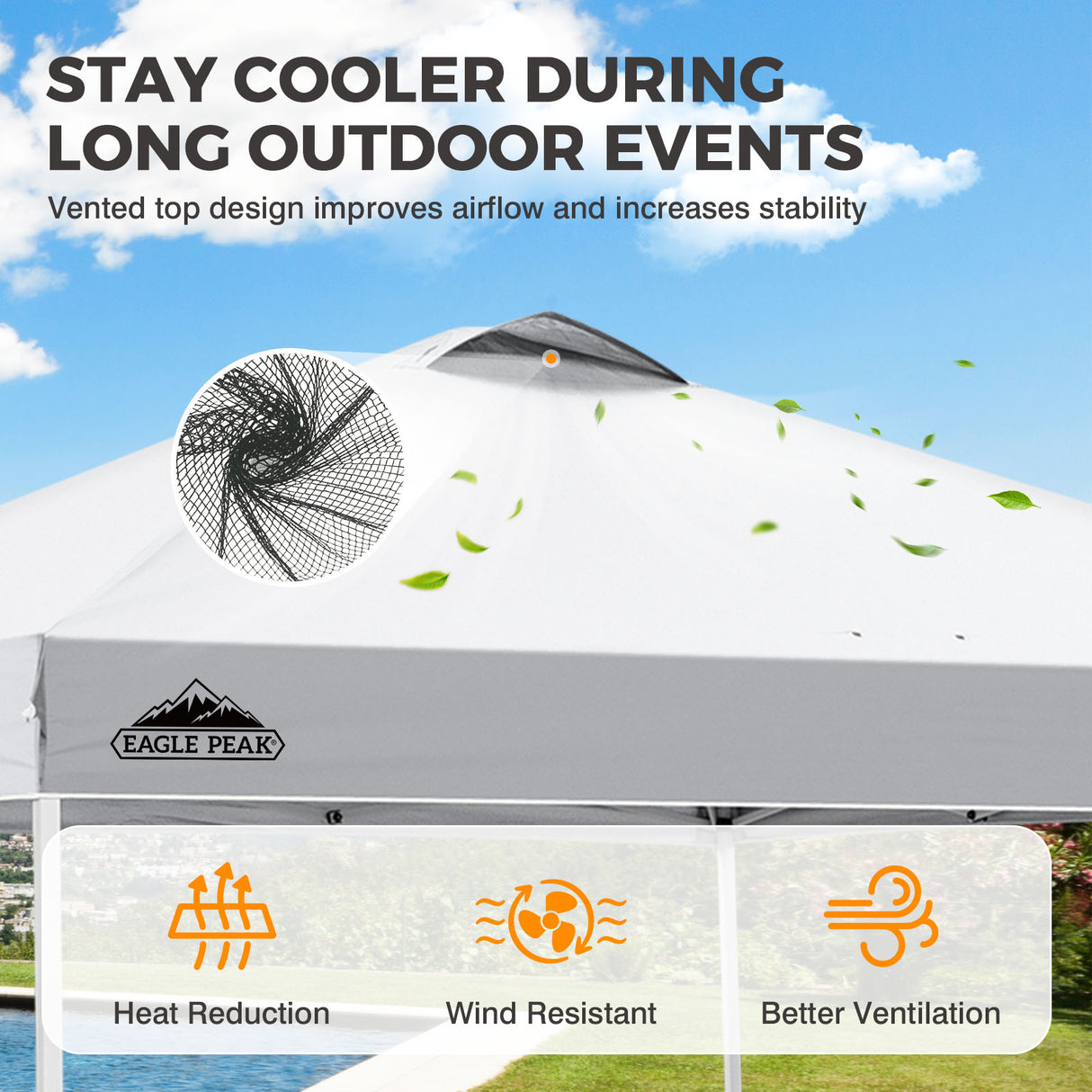 Easy Setup Straight Leg 10x10 Pop Up Canopy Tent w/ 100 sqft of Shade