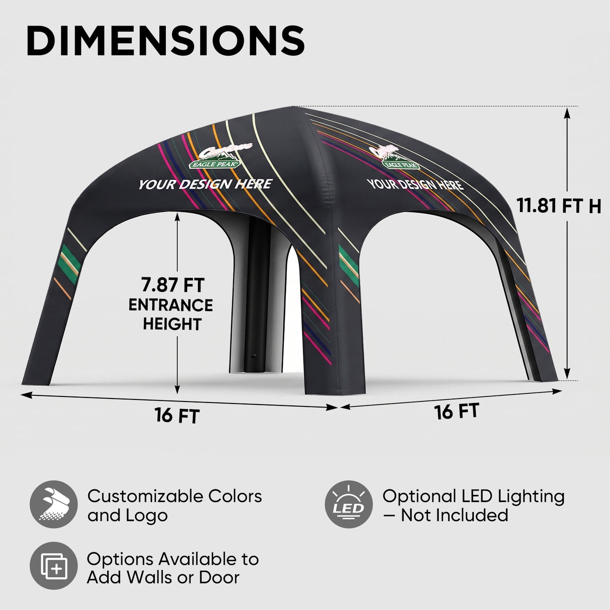 Custom Inflatable Event Tent with Logo, Square Tent
