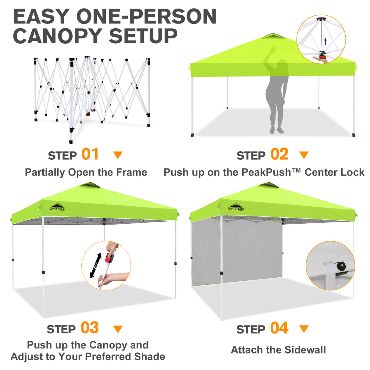 12x12 Pop Up Canopy Tent with 1 Sidewall