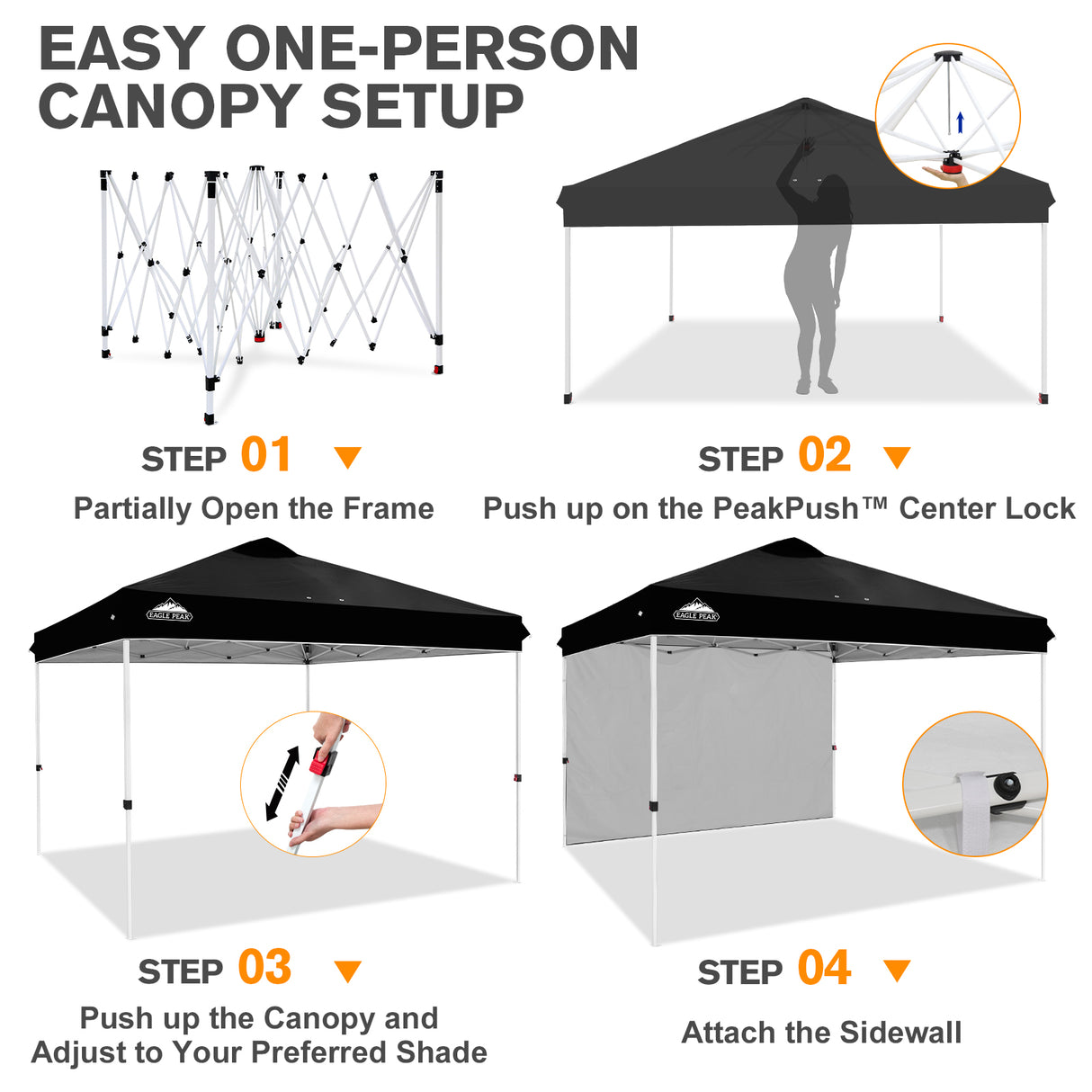 12x12 Pop Up Canopy Tent with 1 Sidewall