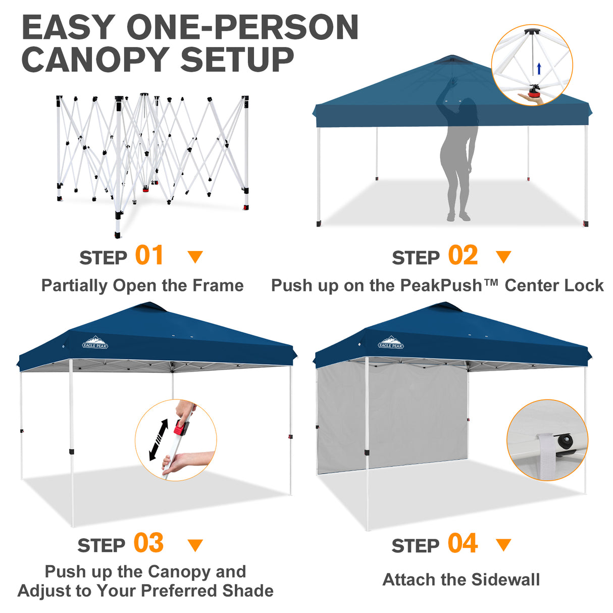 12x12 Pop Up Canopy Tent with 1 Sidewall