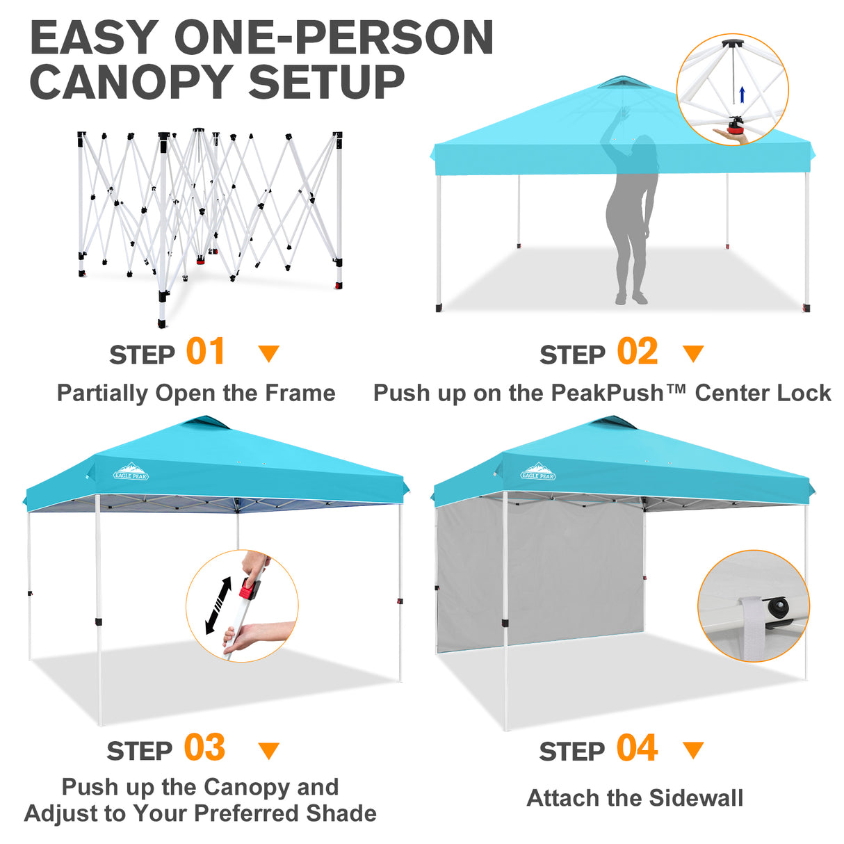12x12 Pop Up Canopy Tent with 1 Sidewall