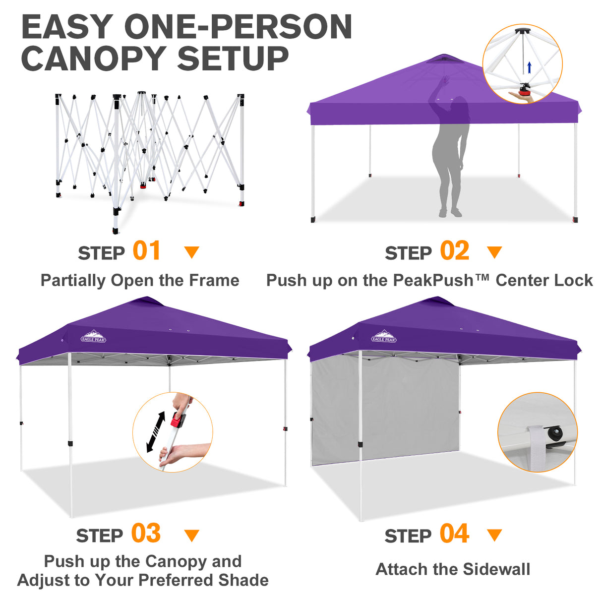 12x12 Pop Up Canopy Tent with 1 Sidewall