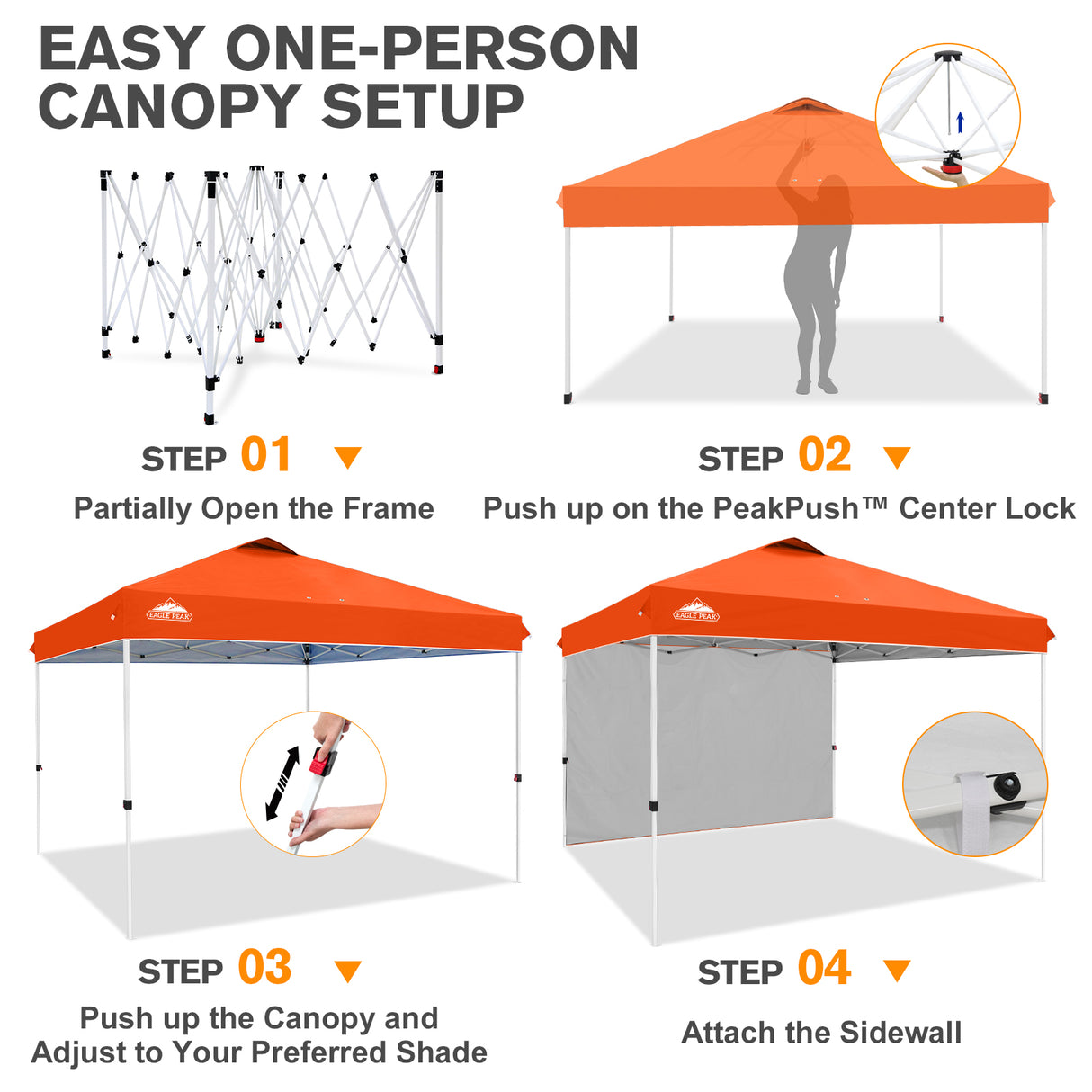 12x12 Pop Up Canopy Tent with 1 Sidewall