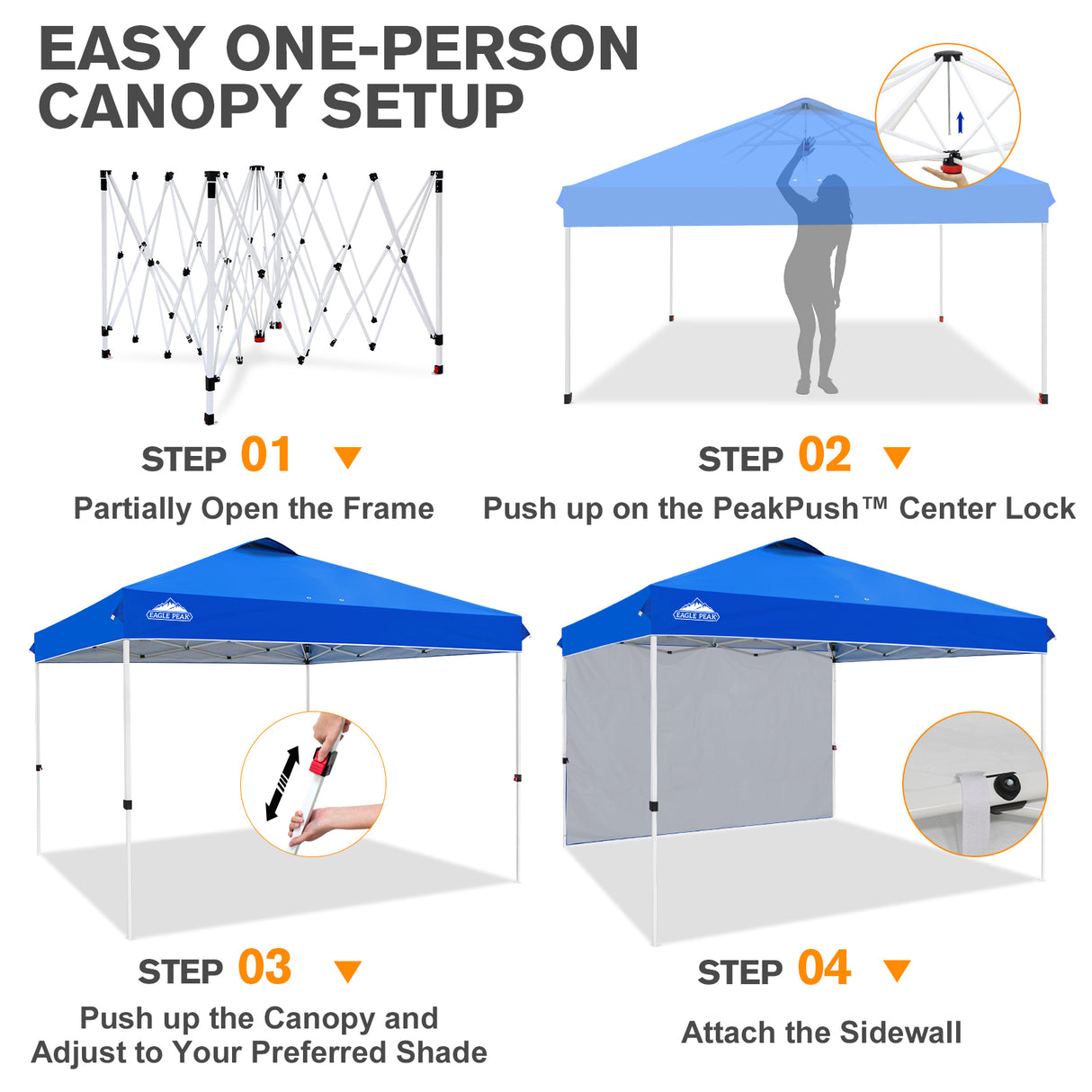 12x12 Pop Up Canopy Tent with 1 Sidewall