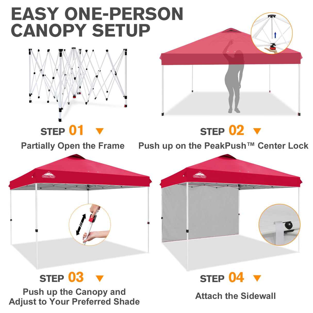 12x12 Pop Up Canopy Tent with 1 Sidewall