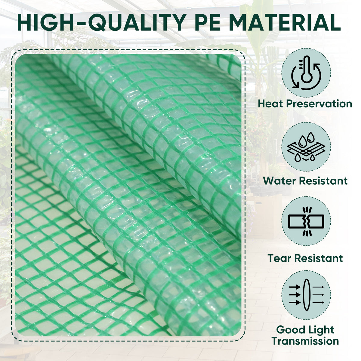 Greenhouse Replacement Shade Cloth Top Cover for 8x6/12x8 Portable Walk-in Pop up Greenhouse