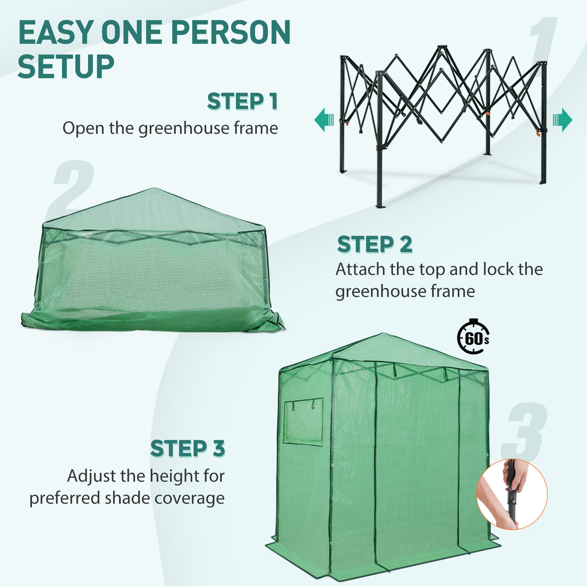6x4 Easy Setup Small Pop Up Greenhouse