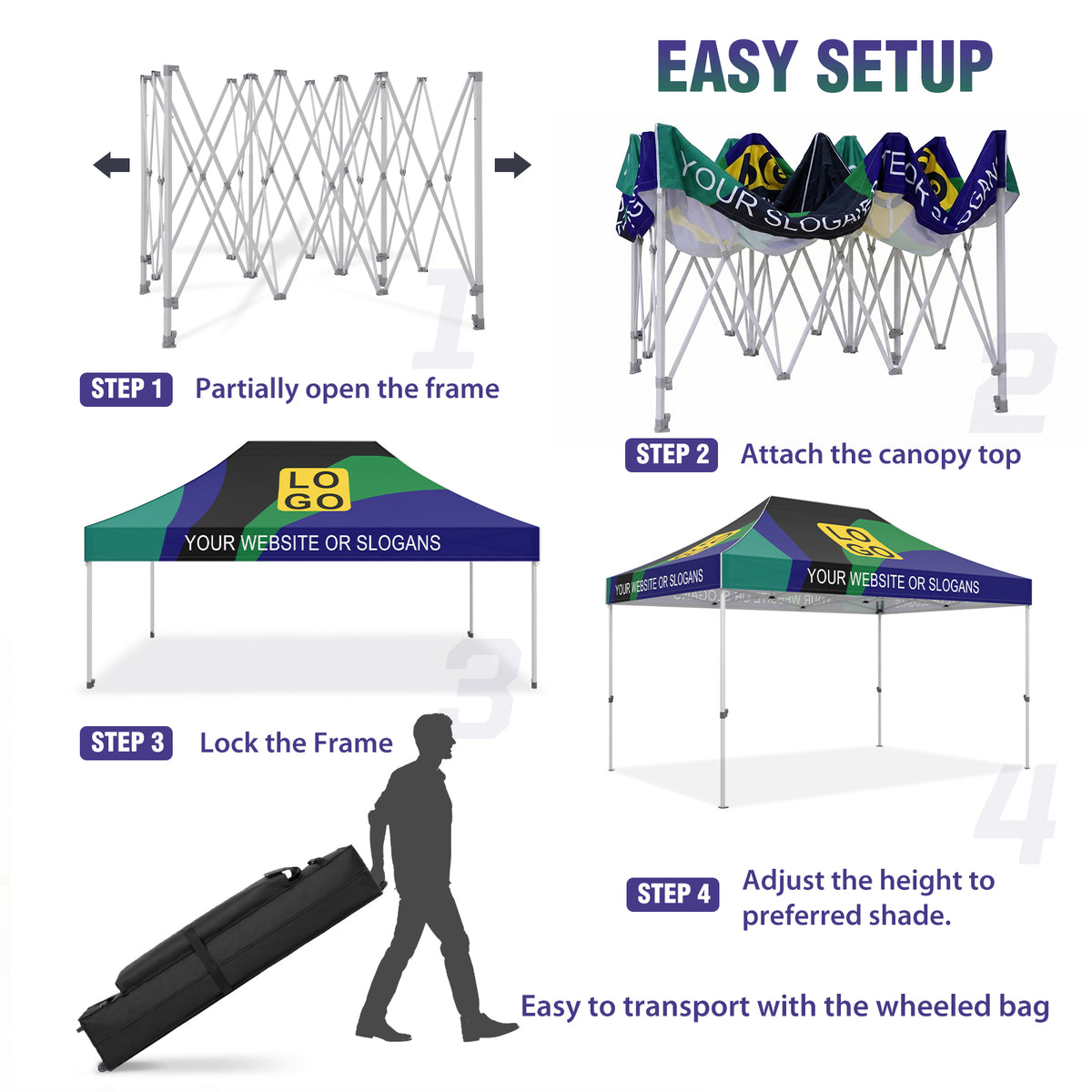 Custom Canopy Tent 10x15 with Logo, Custom Vendor Tent