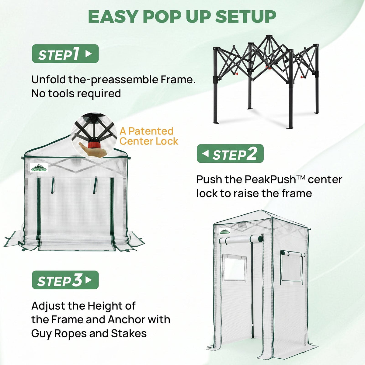 3x3 Easy Setup Small Pop Up Greenhouse - Eagle Peak®