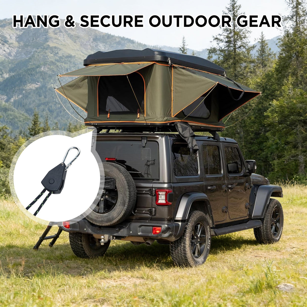 4 - Pack 1/8" Adjustable Rope Ratchet Tie Down Strap Set - Eagle Peak Custom Canopy Tent