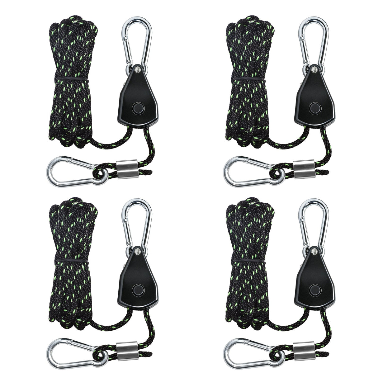 4 - Pack 1/8" Adjustable Rope Ratchet Tie Down Strap Set - Eagle Peak Custom Canopy Tent